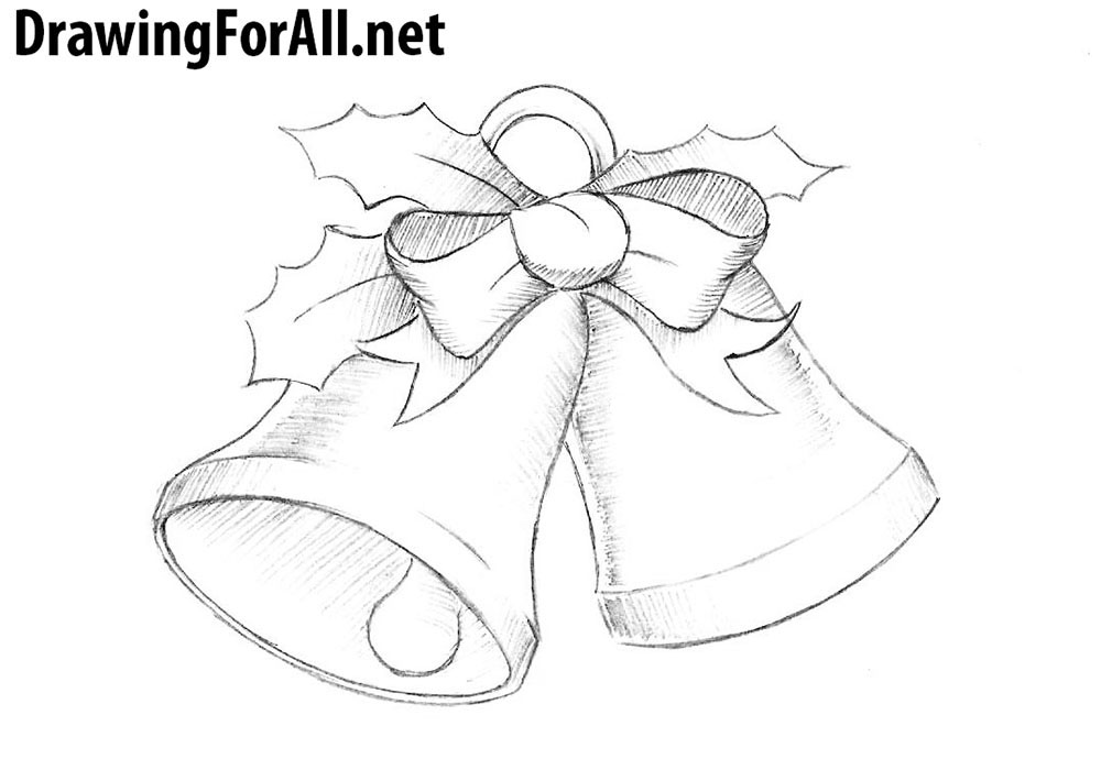 how to draw christmas bells