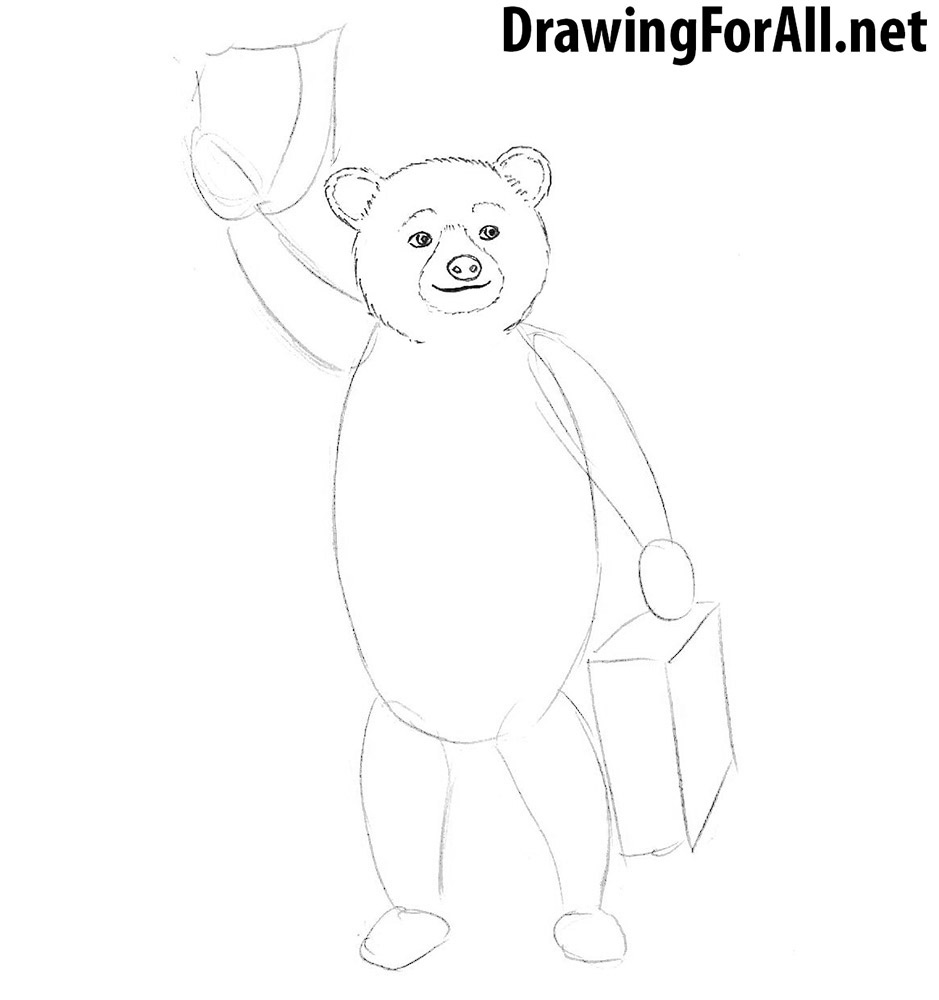 How to draw Paddington Bear step by step