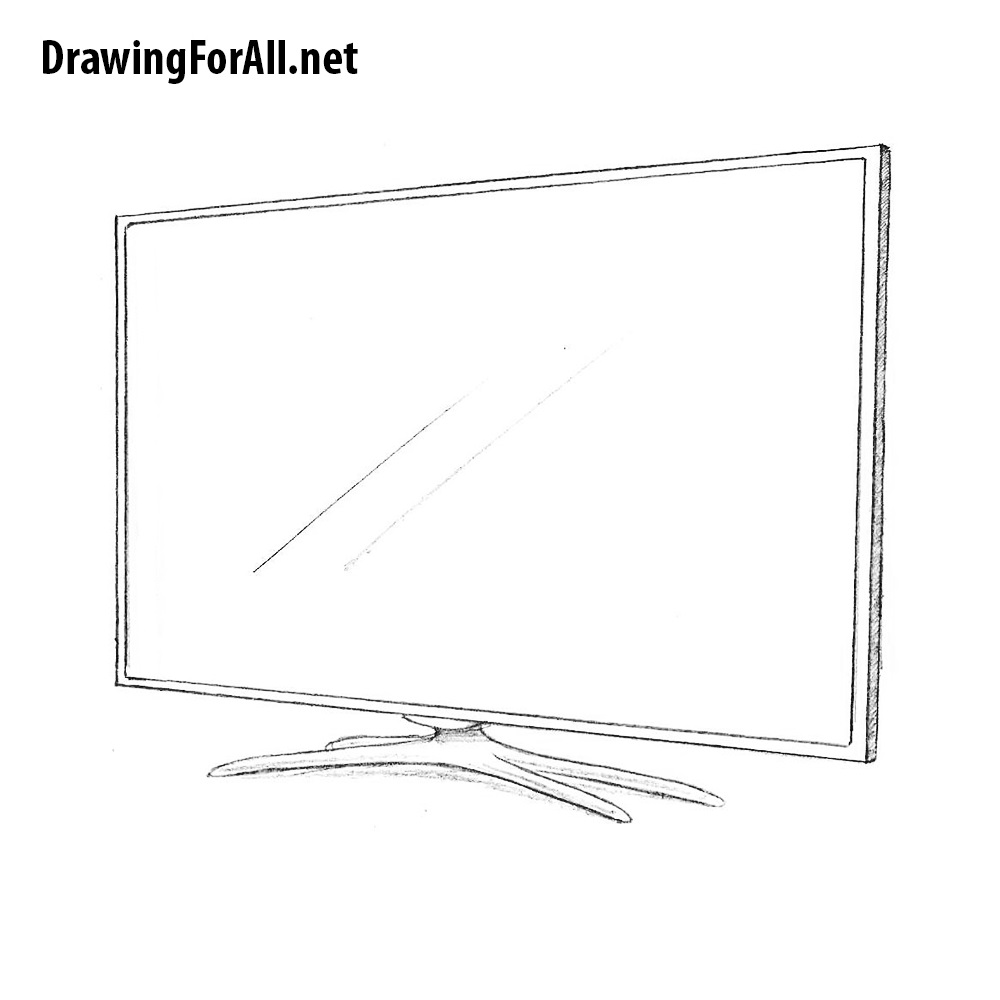 Learn How to Draw Television for Kids (Objects) Step by Step : Drawing  Tutorials