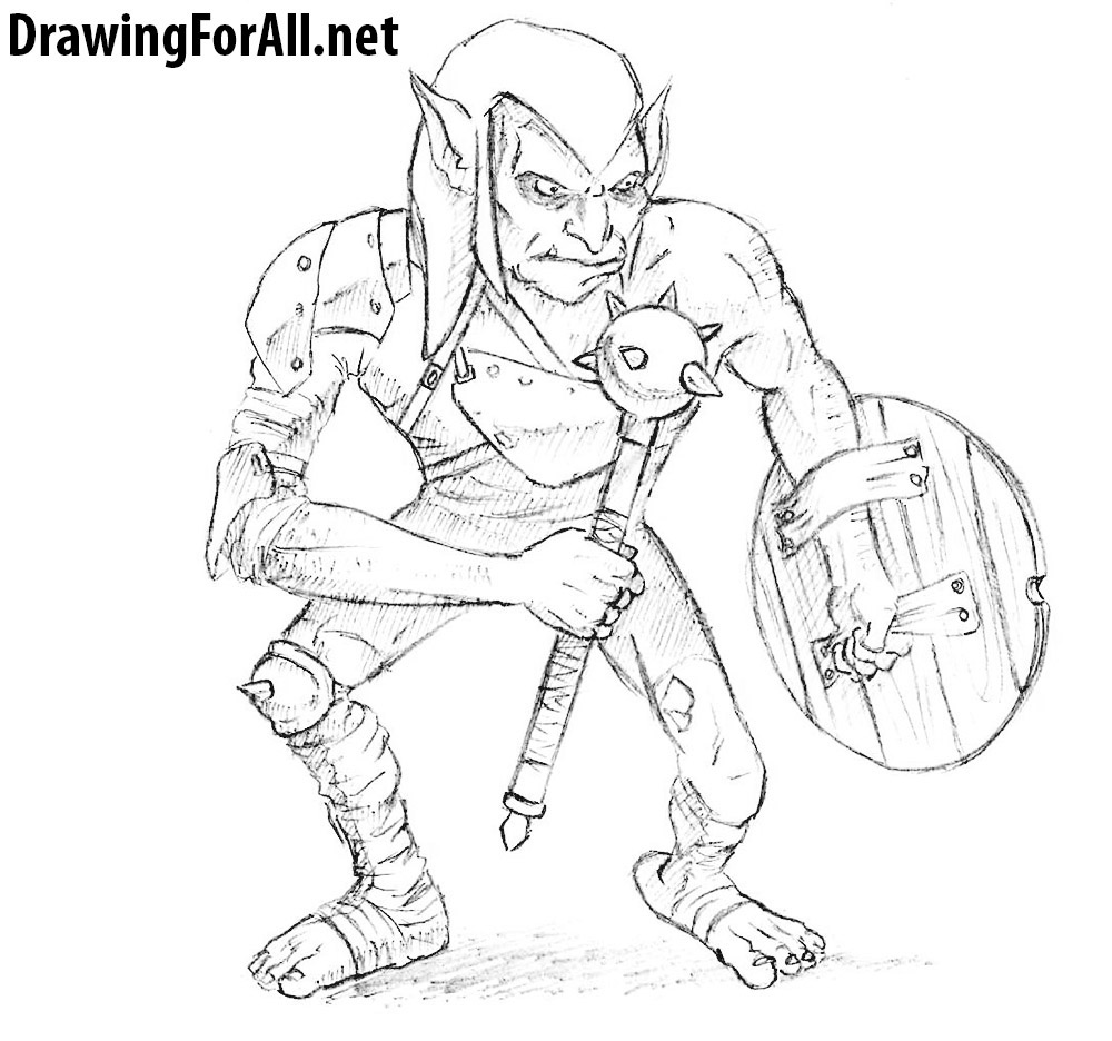 how to draw a goblin from dungeons & dragons