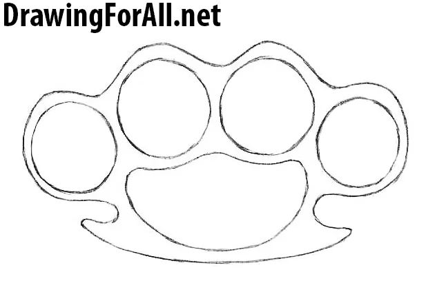 how to draw Brass knuckles