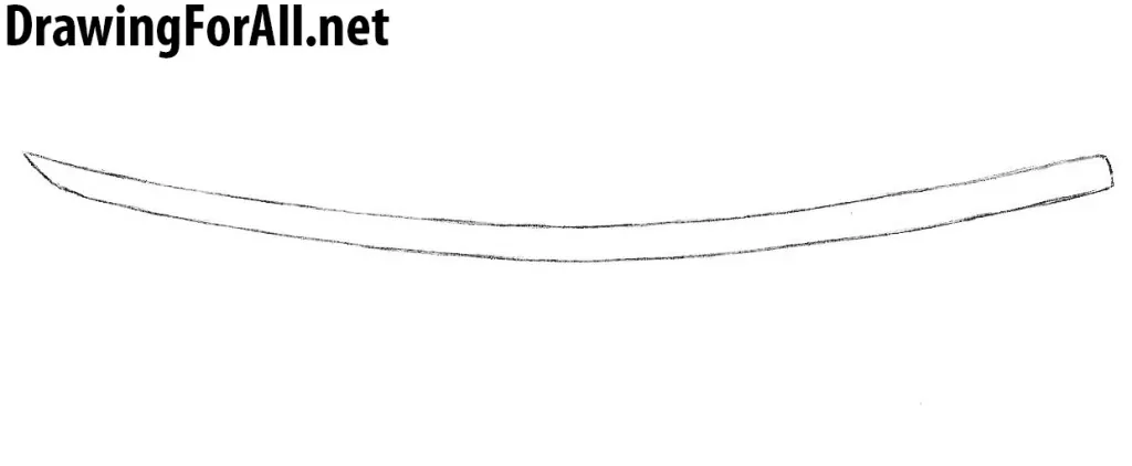 how to draw katana step by step