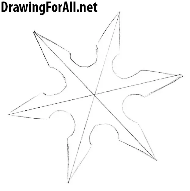 learn to draw a Shuriken step by step