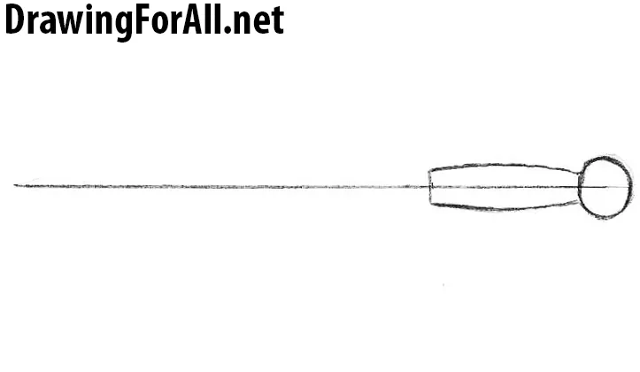 how to draw a dagger step by step