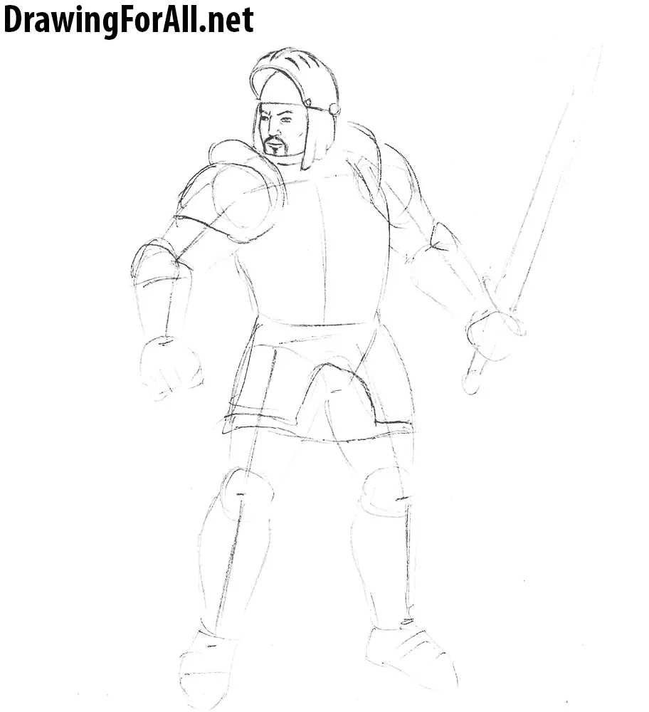 how to draw a gothic knight