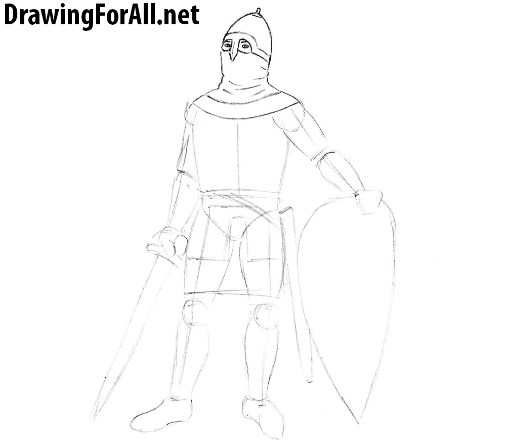 how to draw a medieval  slavic warrior