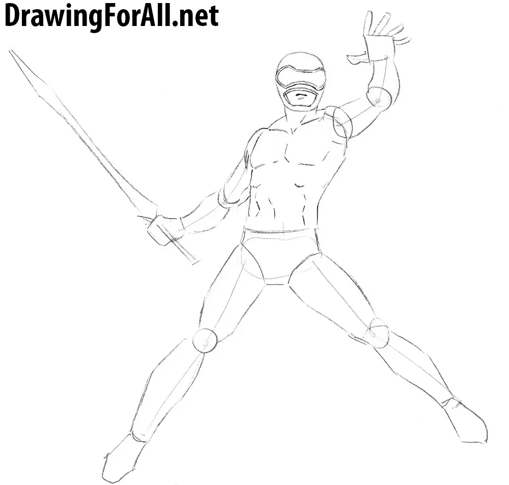 how to draw power rangers step by step