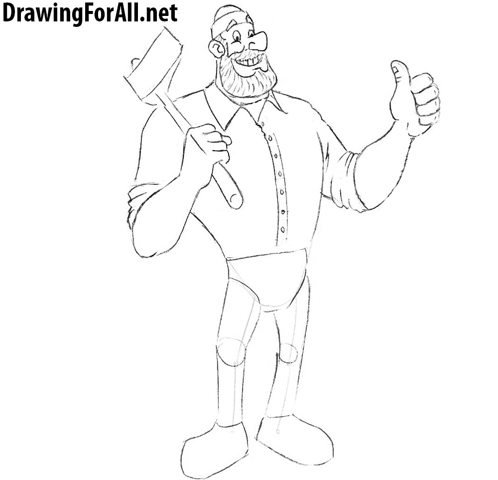 paul bunyan step by step drawing