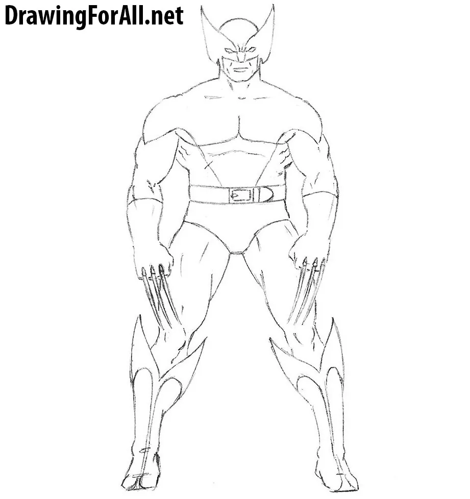 how to draw wolverine in brown costume