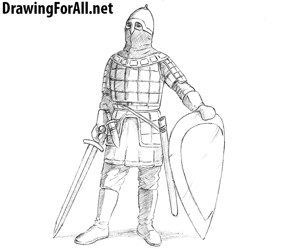 how to draw a Bogatyr