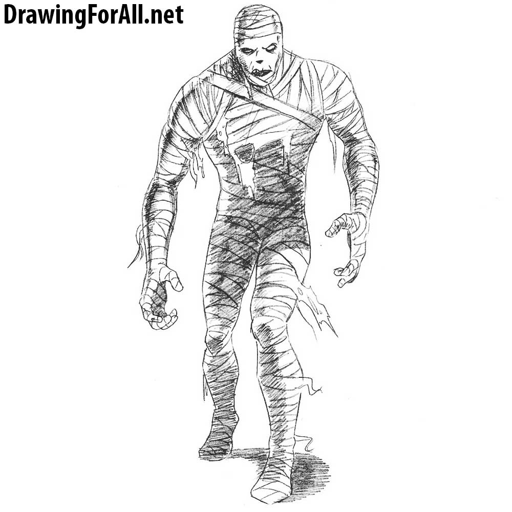 How to Draw a Mummy | Drawingforall.net