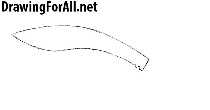 how to draw a Kukri