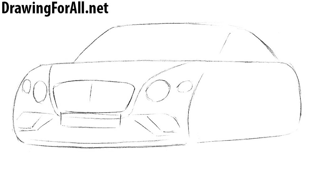 how to draw a bentley step by step