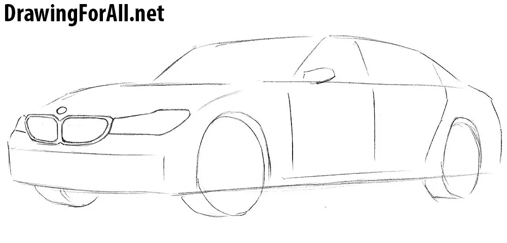 How to draw a bmw 7 series