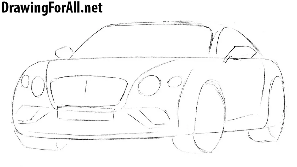 learn to draw a bentley continental