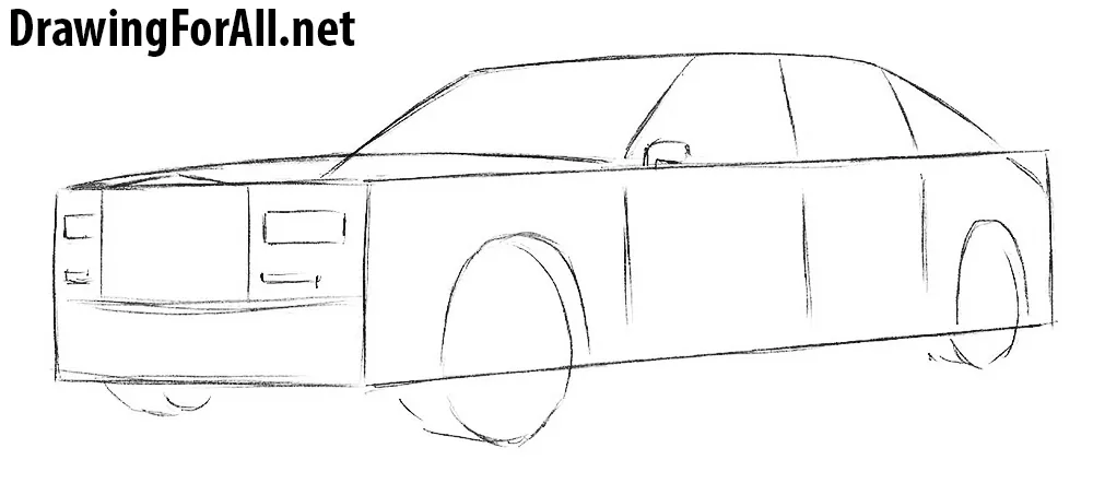 how to draw a rolls royce