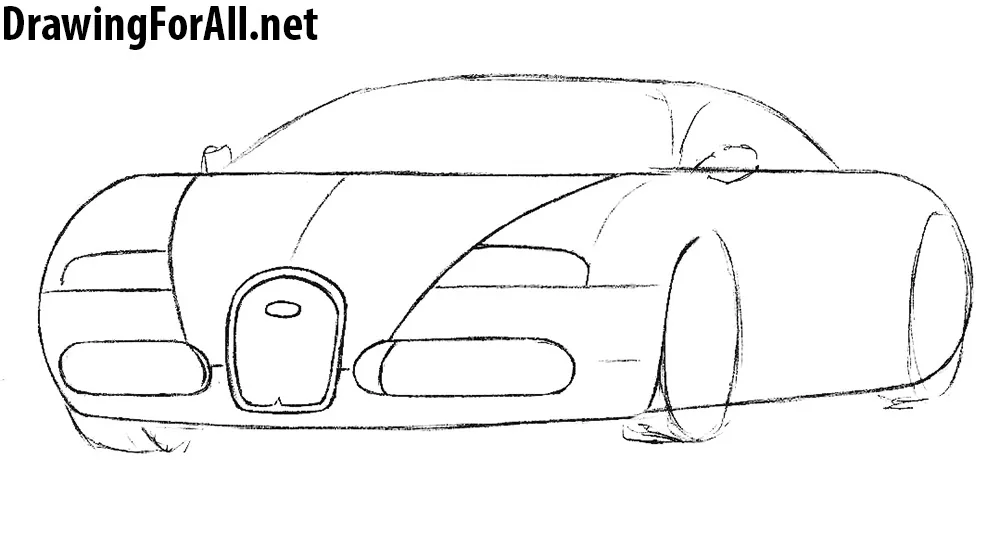 how to draw a Bugatti Veyron step by step