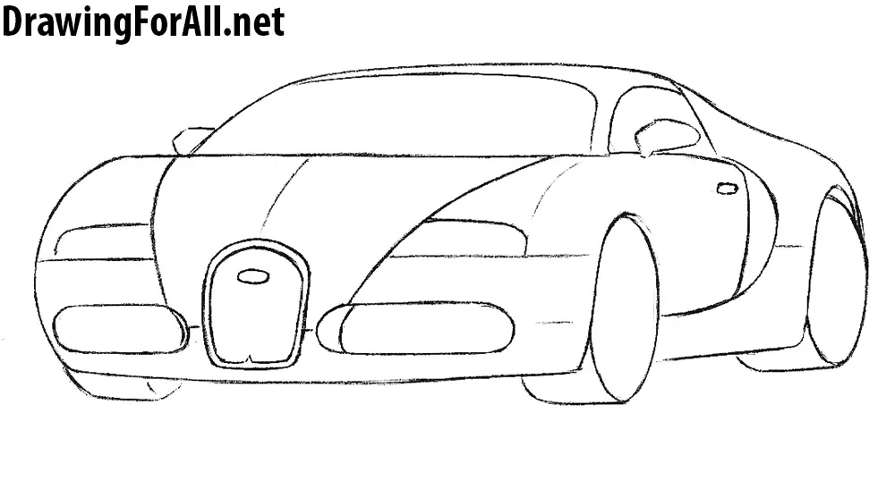 how to draw a bugatti