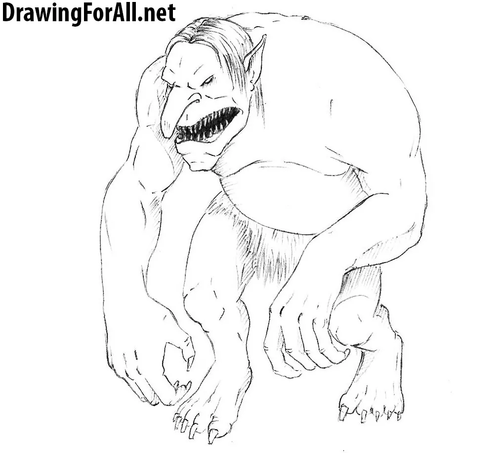 how to draw a troll