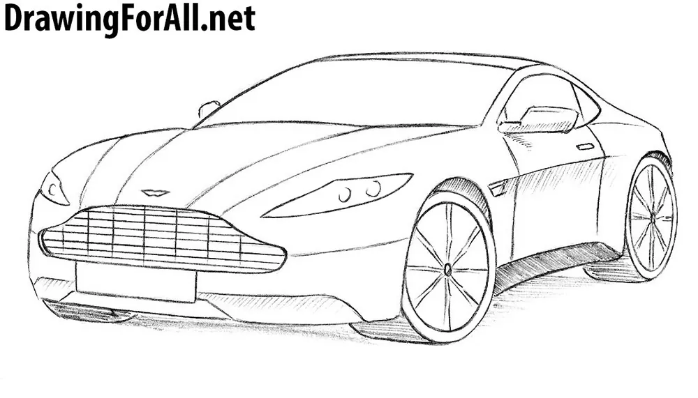 how to draw an aston martin
