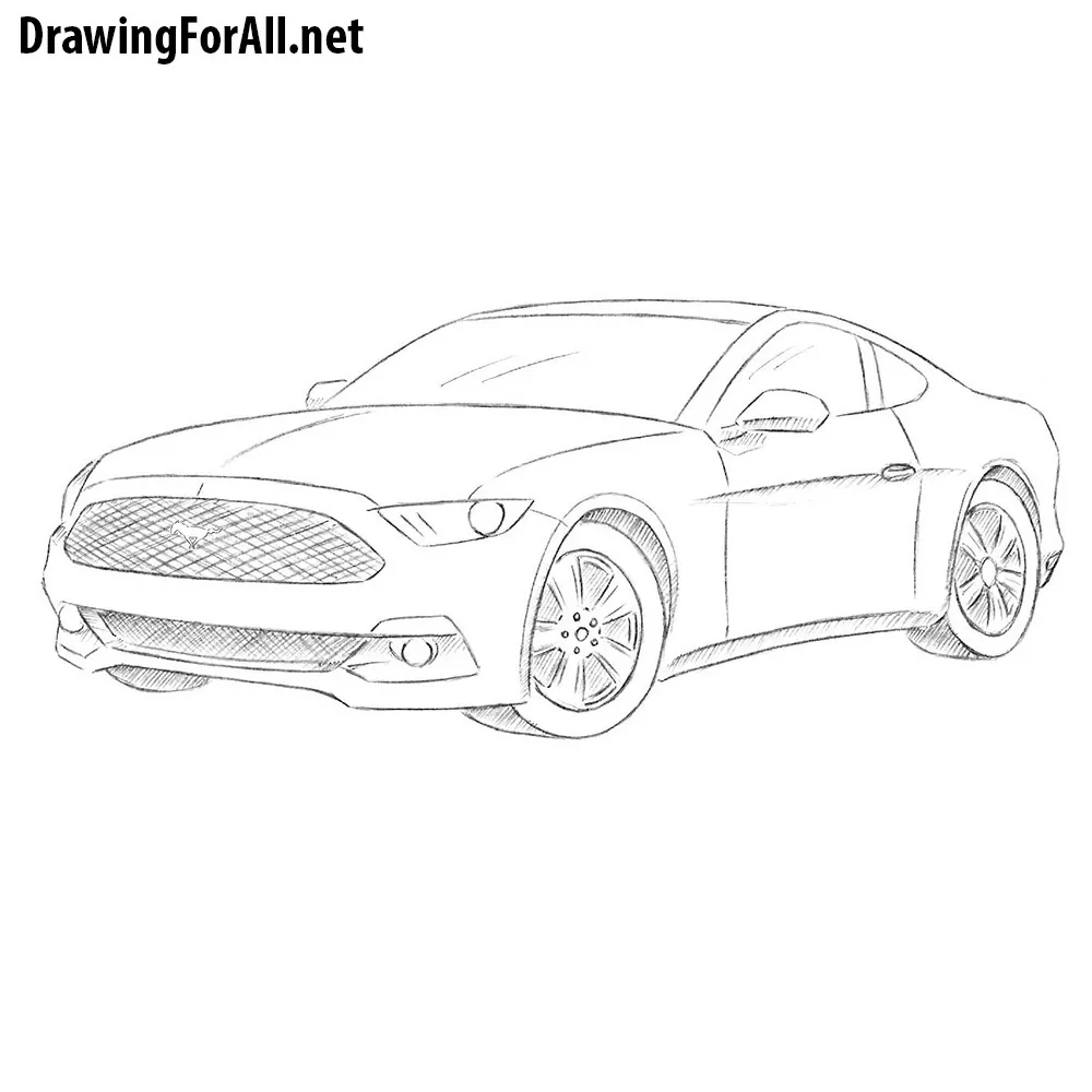 mustang side drawing