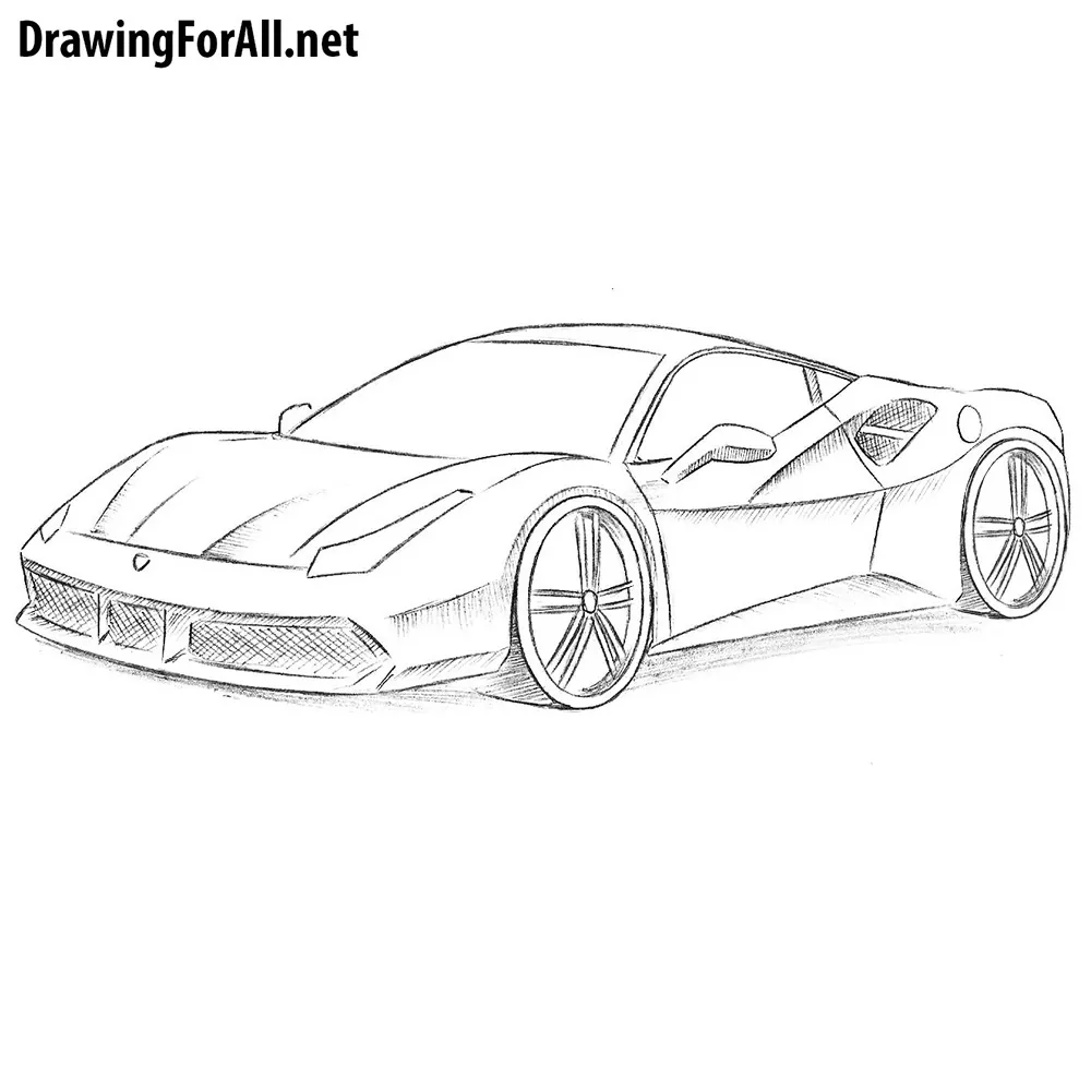 How To Draw A Ferrari Drawingforallnet