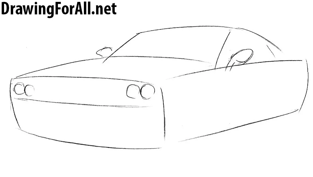 how to draw a dodge challenger