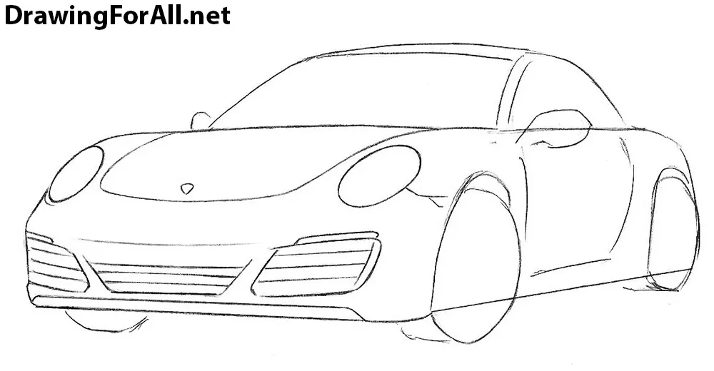 Petite Porsche 911 1985 Sketch Outline Drifting with a White · Creative  Fabrica