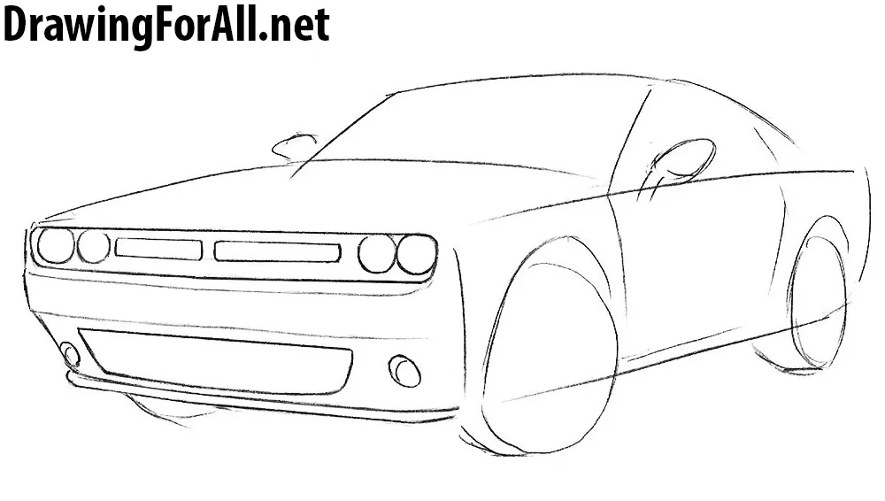 how to draw a muscle car