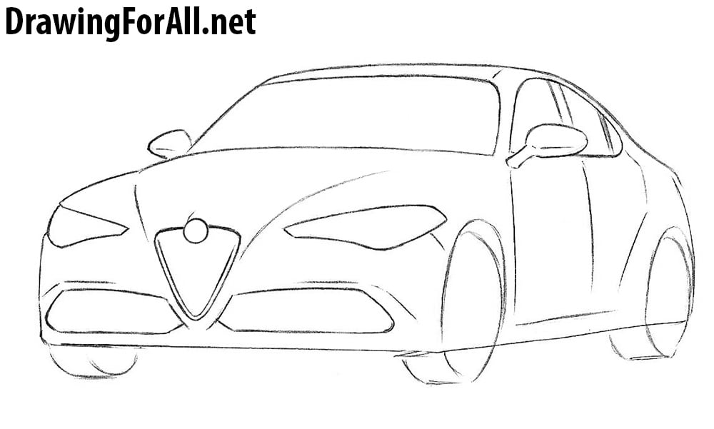 how to draw an alfa romeo