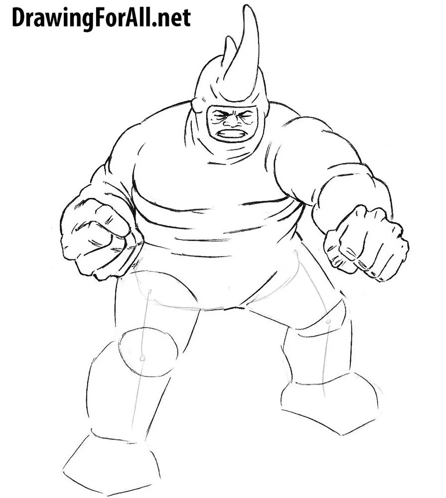 how to draw rhino