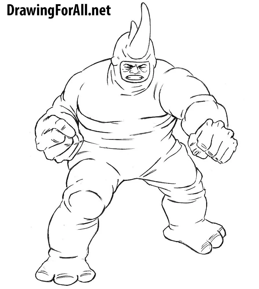 how to draw rhino from marvel