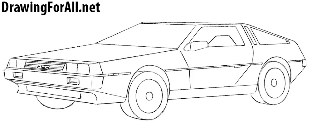 how to draw a delorean dmc