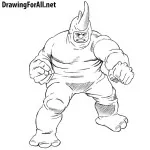 How to Draw Rhino from Marvel