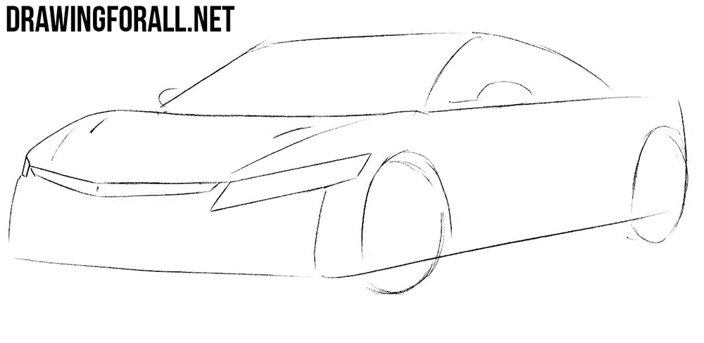 learn how to draw a Honda nsx