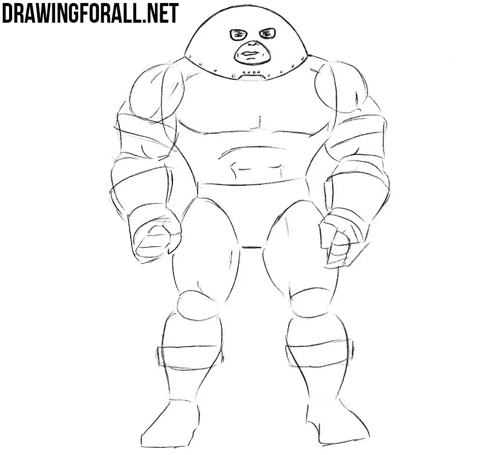 how to draw Juggernaut with a pencil