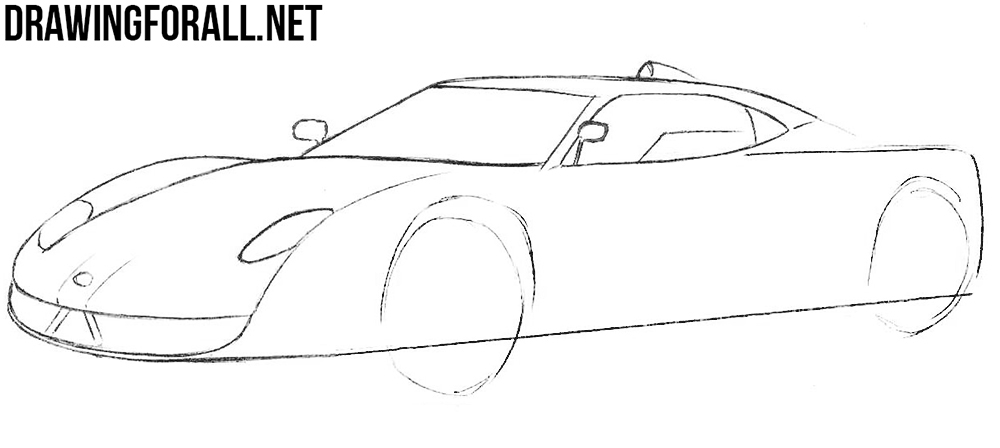 how to draw a spyker sport car
