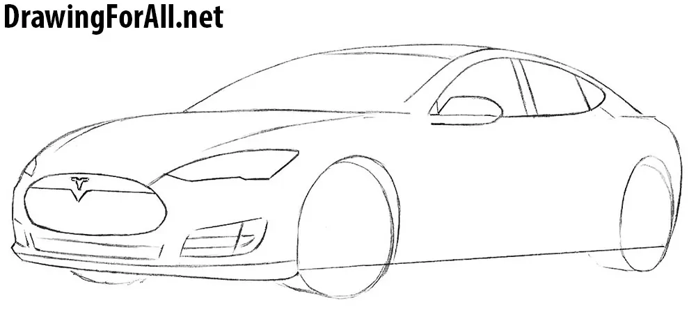 tesla model s drawing lesson