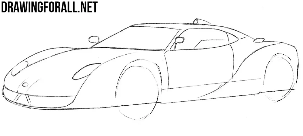 how to draw a spyker c12 step by step