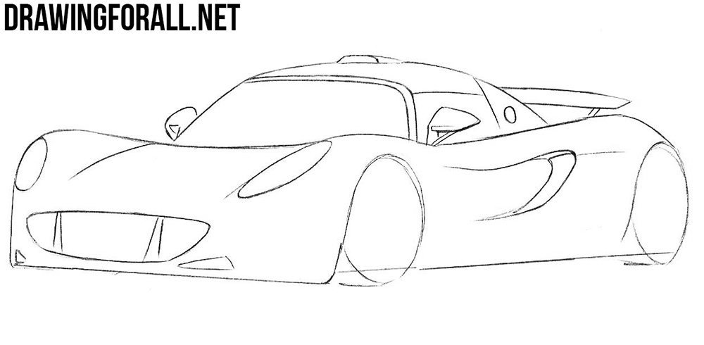 learn how to draw a hennessey venom step by step