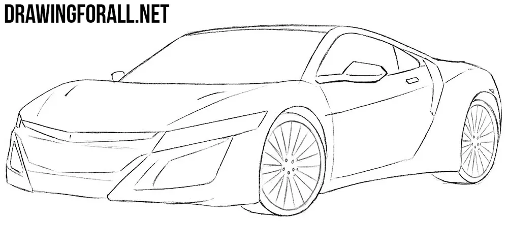 how to draw a Honda nsx