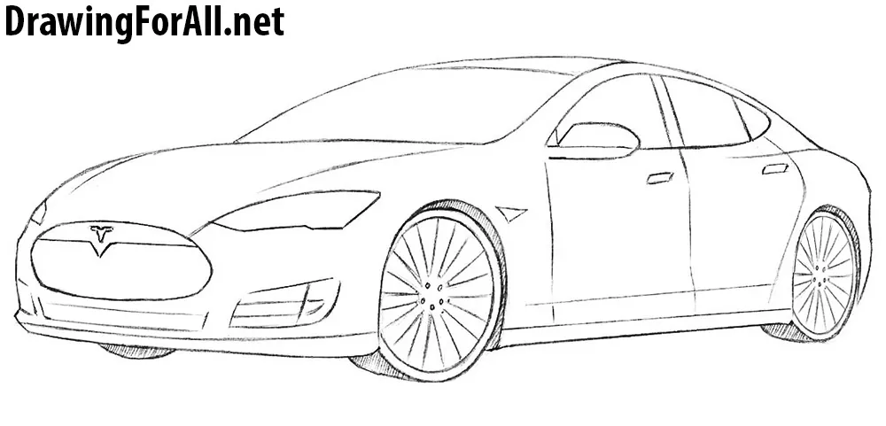 how to draw a tesla model s