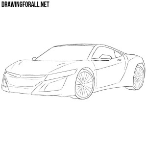 how to draw a Honda nsx