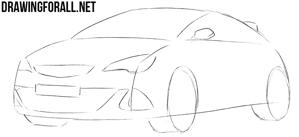 how to draw a opel astra step by step