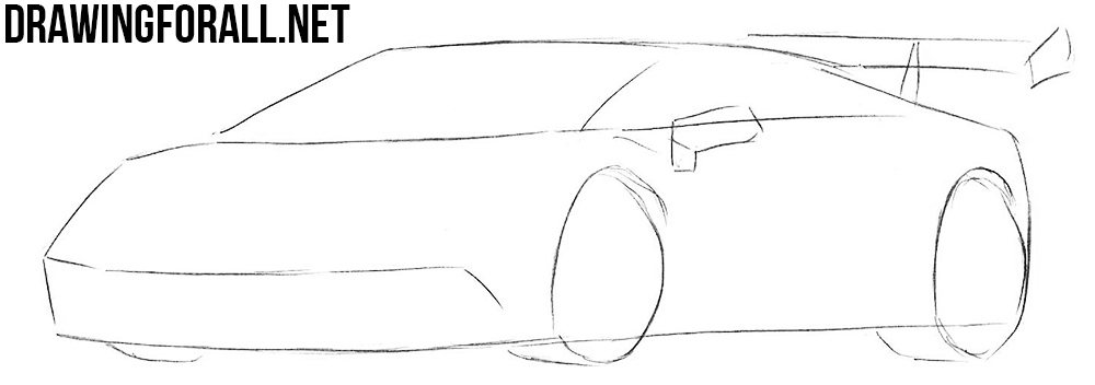 how to draw a race car step by step