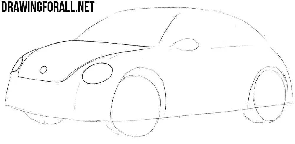how to draw a volkswagen beetle step by step