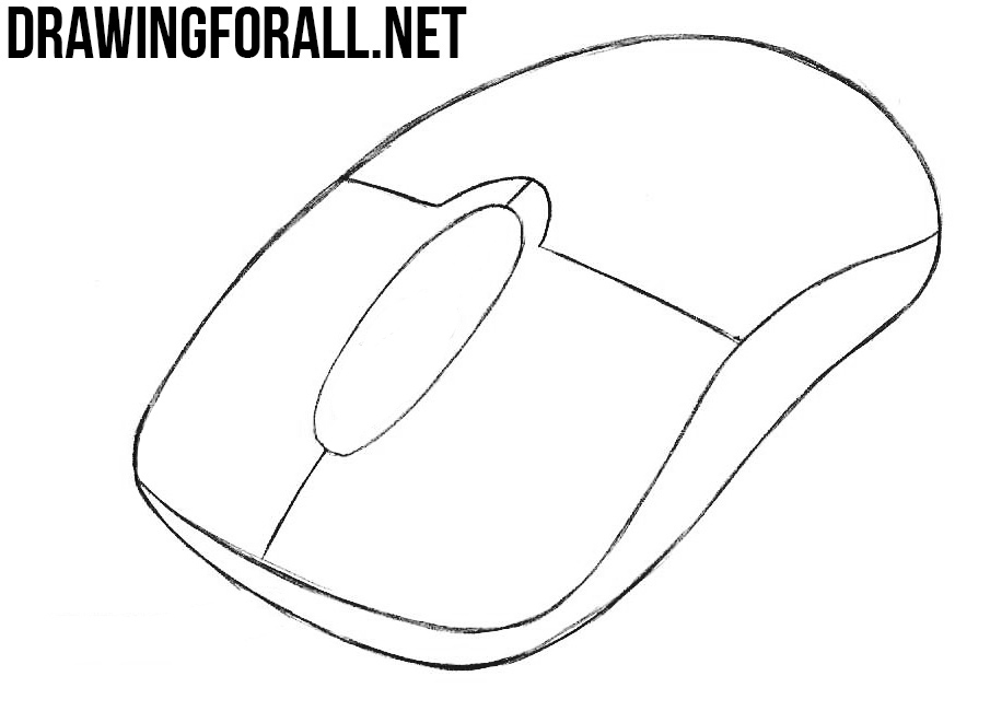 learn how to draw a computer mouse with a pencil
