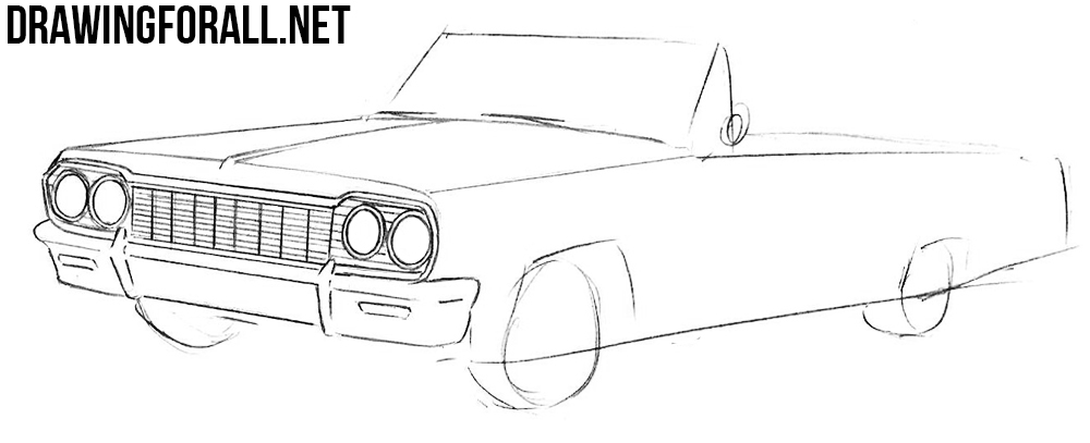 4 Chevrolet Impala drawing tutorial