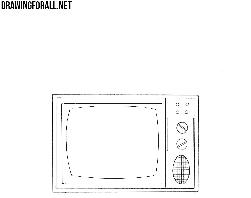 how to draw an old style tv