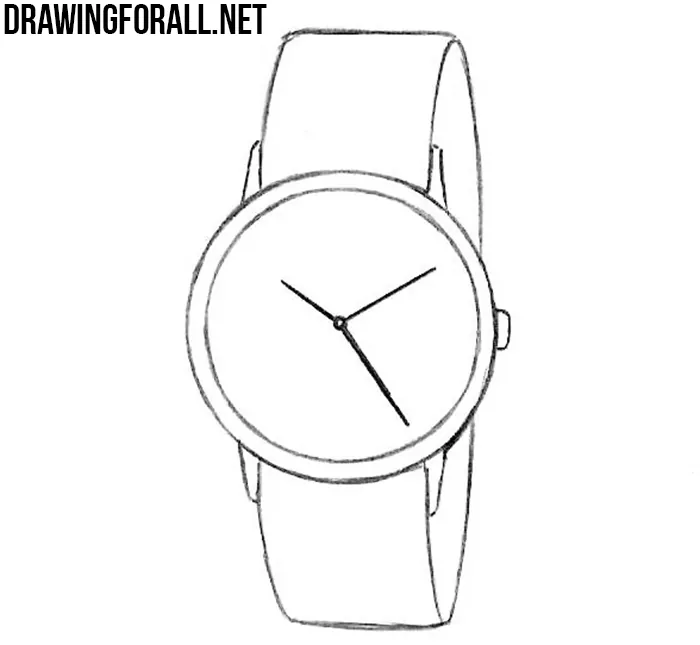 learn how to draw a watch step by step